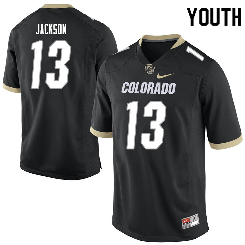 Youth #13 Justin Jackson Colorado Buffaloes College Football Jerseys Sale-Black - Click Image to Close